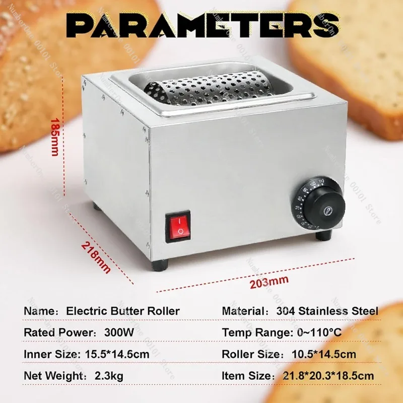 Electric heating butter roller melting machine stainless steel American burger tool street stall DIY mold applicator