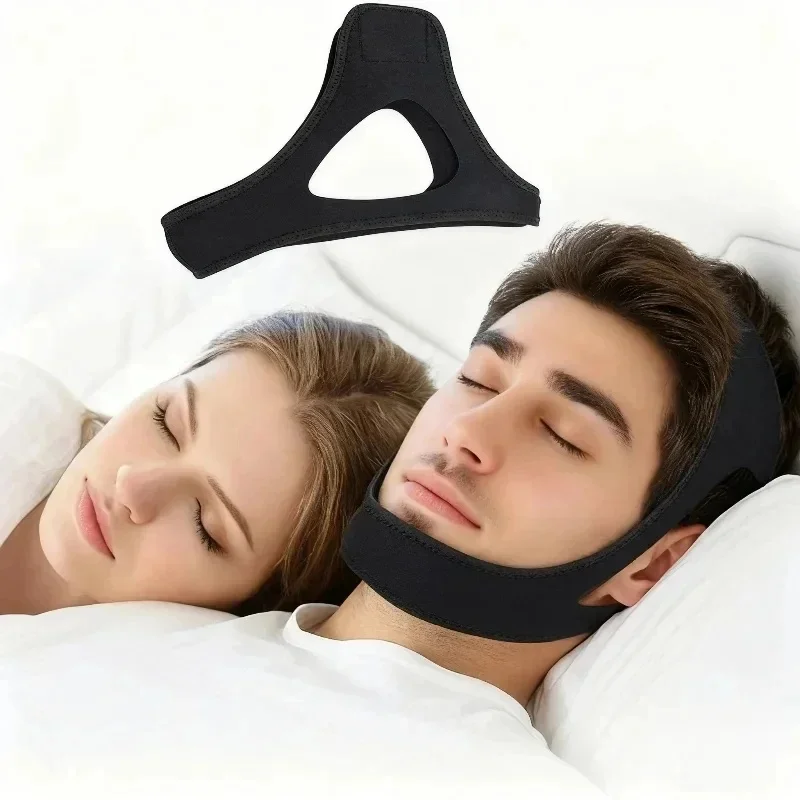 Triangular Anti-snoring Band Breathing Posture Correction Strap Chin Rest Headband Breathable Comfortable Mouth Free Size