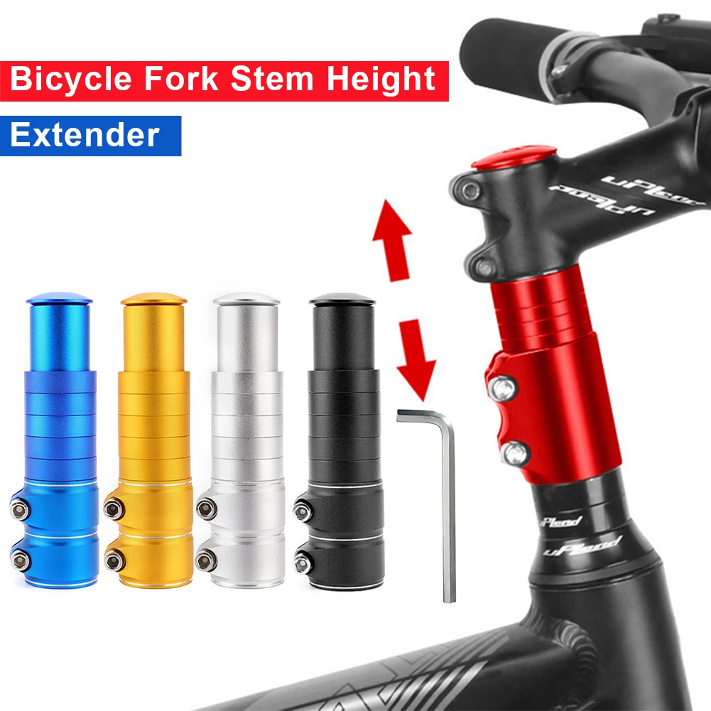 Bike Fork Stem Riser Extender Extension 28.6mm Aluminum Alloy Bike Stem Raiser Handlebar Riser Adaptor