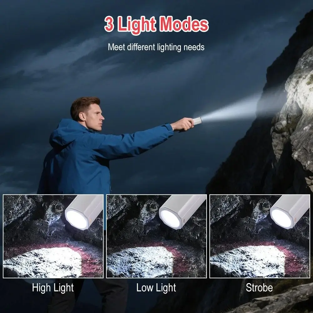 

Mini Torch Ultra-Bright Camping Lantern Zoomable Rechargeable White Laser Flashlight Type-C Waterproof Outdoor Lighting Camping