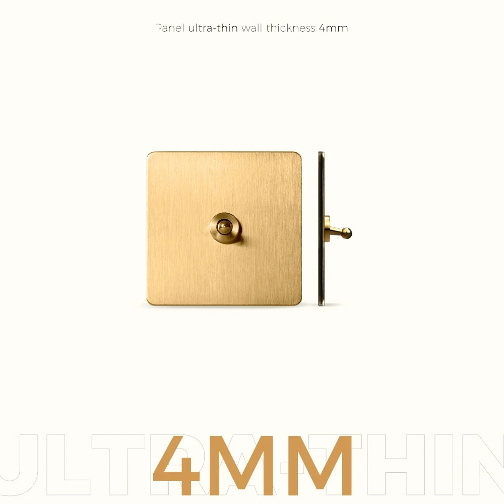 Avoir Gold Wall Outlet With Usb Charge 86 Type FR EU Retro Push Button Momentary Switch For The House Reset Switches Wall Panel