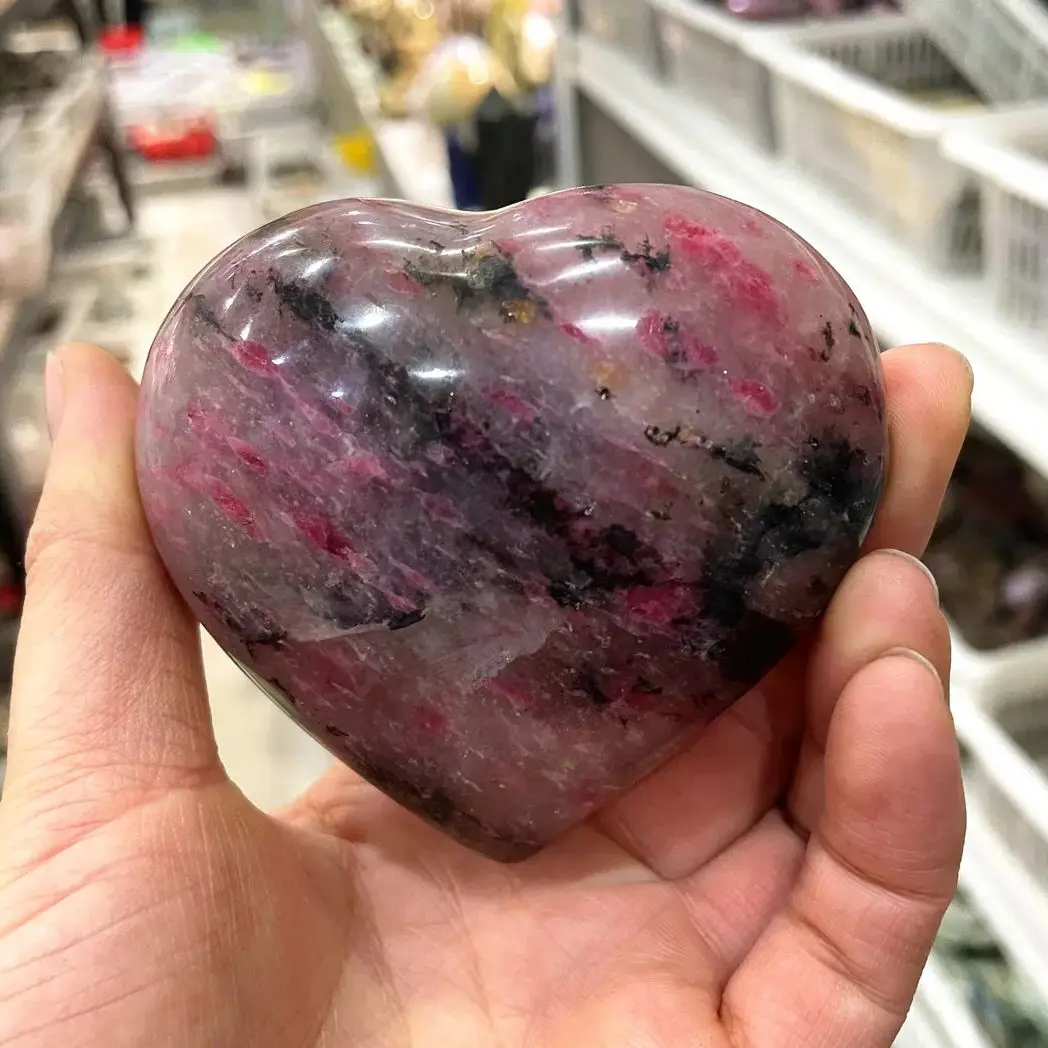 

“Rain Of Cherry Blossom” Natural Crystal Stones Love Hearts Rhodonite Quartz Rose Minerals Real Gemstones New Supply
