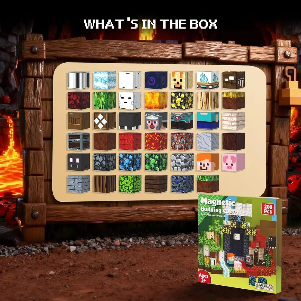 어린이용 200피스 자석 블록 세트, 3-12세, 생일, 크리스마스, 졸업 선물에 이상적