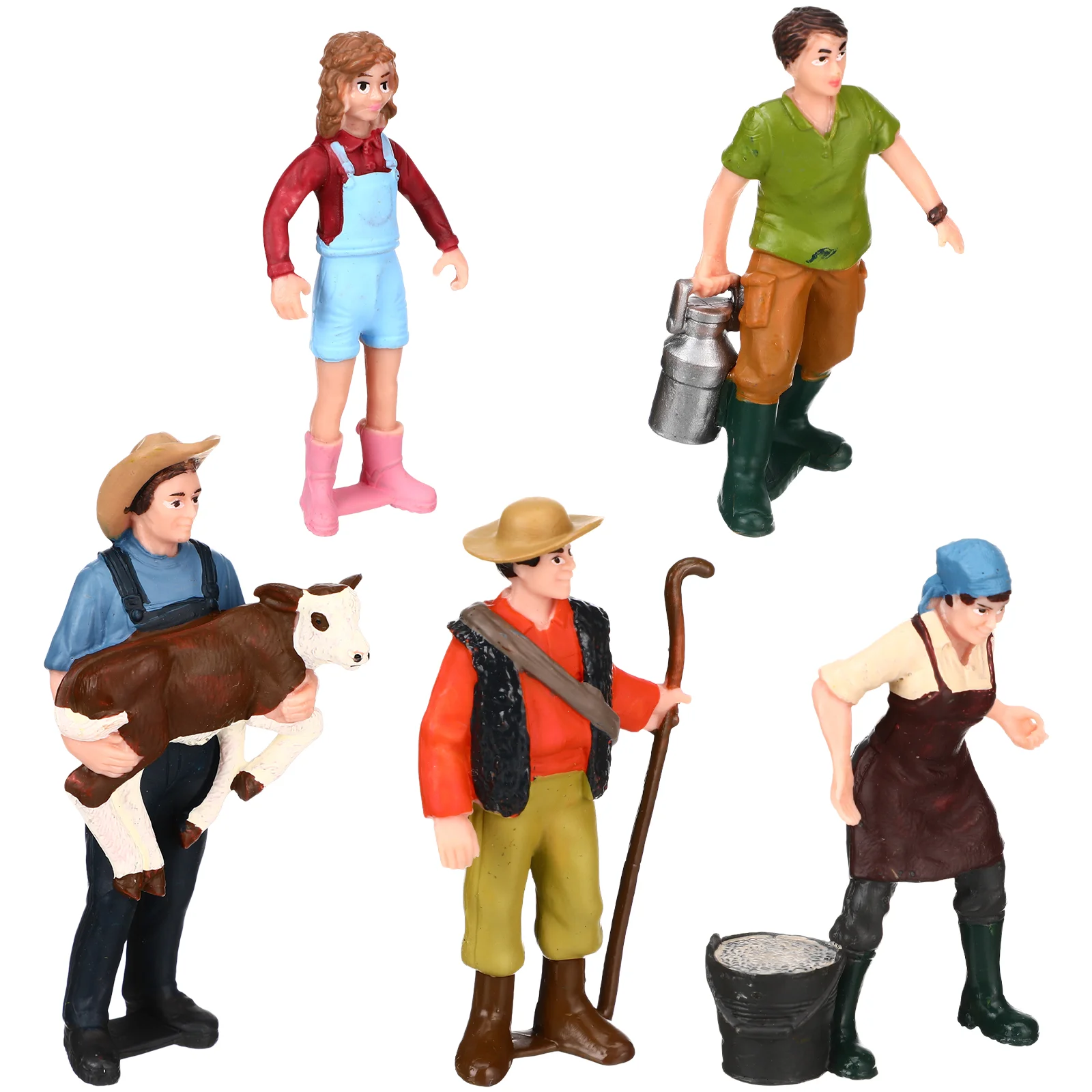 

5 PCS Character Model Layout Models Construction Figures Miniature Scale People Toy Painted