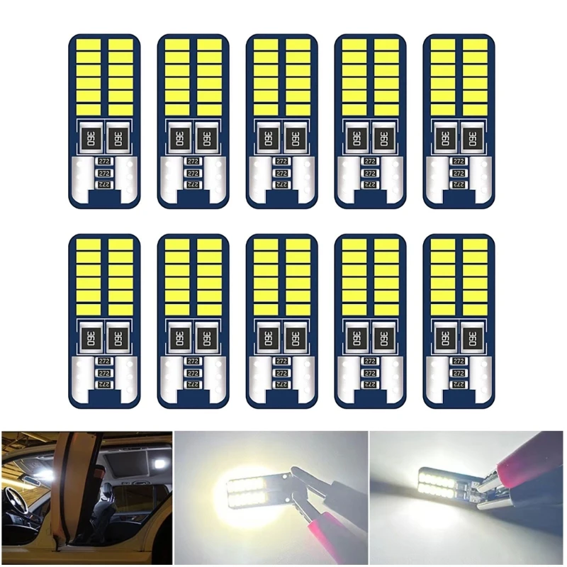 

10pcs Easy to Install T10 LED Position Bulbs with Low Heat Emission Car Light Effects for Better Nighttime Driving Experience