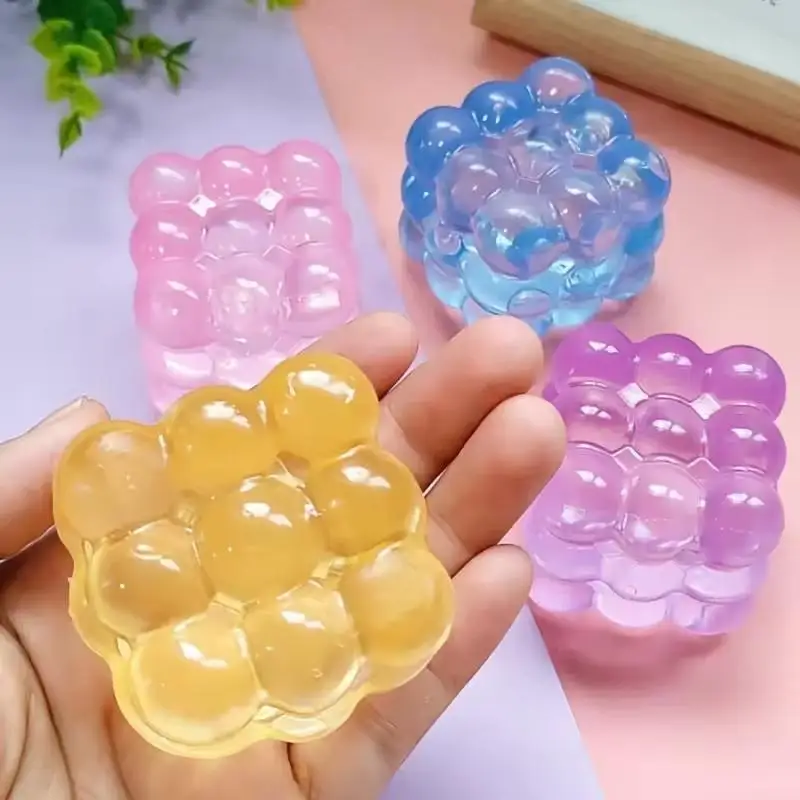 Squishy Maltose Fidget Toys Bright Soft Colored Cubic Maltose Squeeze Toy Fun Anti-stress Sensory Toy Christmas Toys