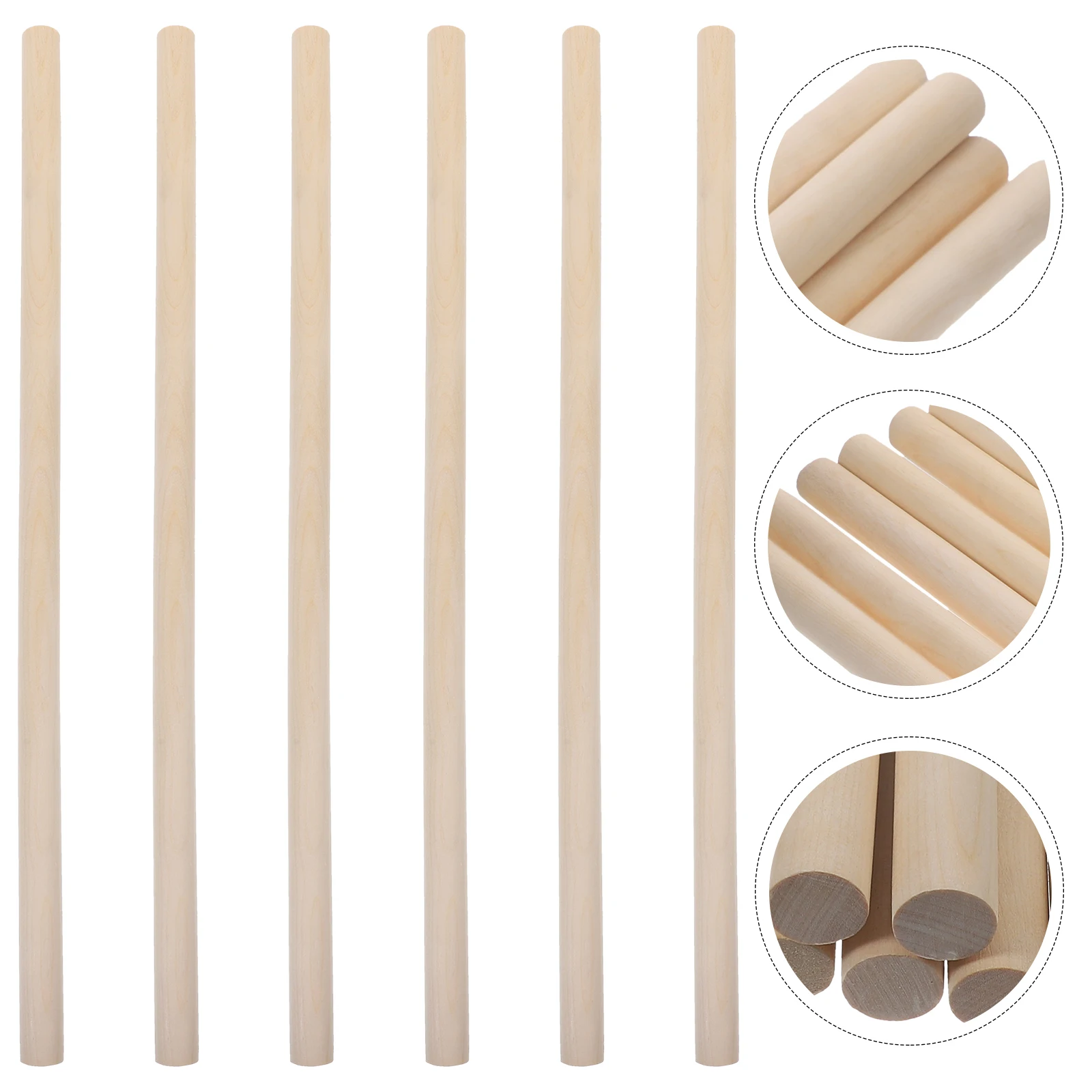 

6 Pcs Wood Karate Rods 20mm Diameter 50cm Length Professional Taekwondo Breaking Sticks Training Martial Equipment Portable