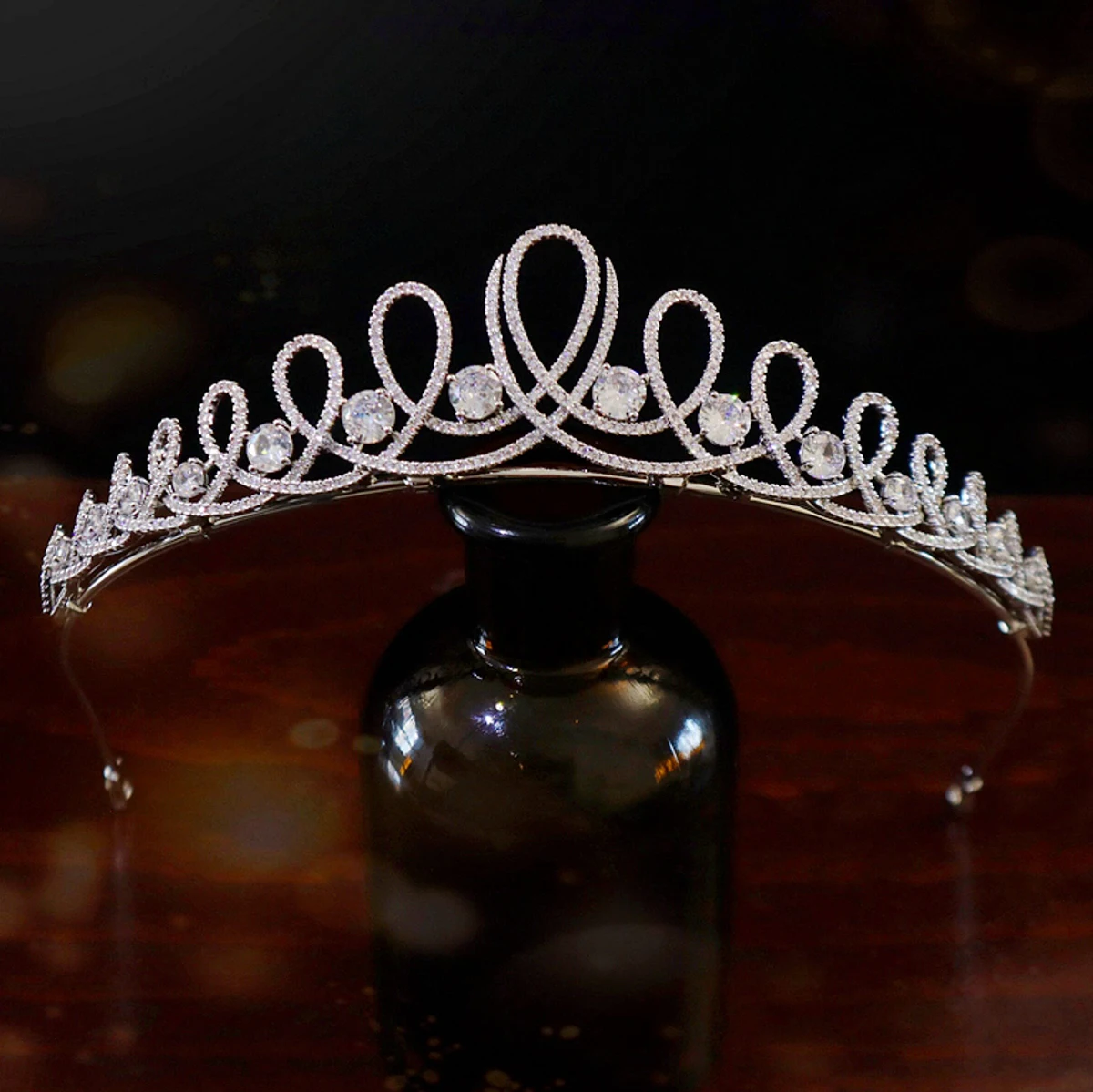Korean High-End Princess Crown Wedding Hair Accessories Simple Bride Ceremony Main Veil Show Temptation Photo Props Tiaras