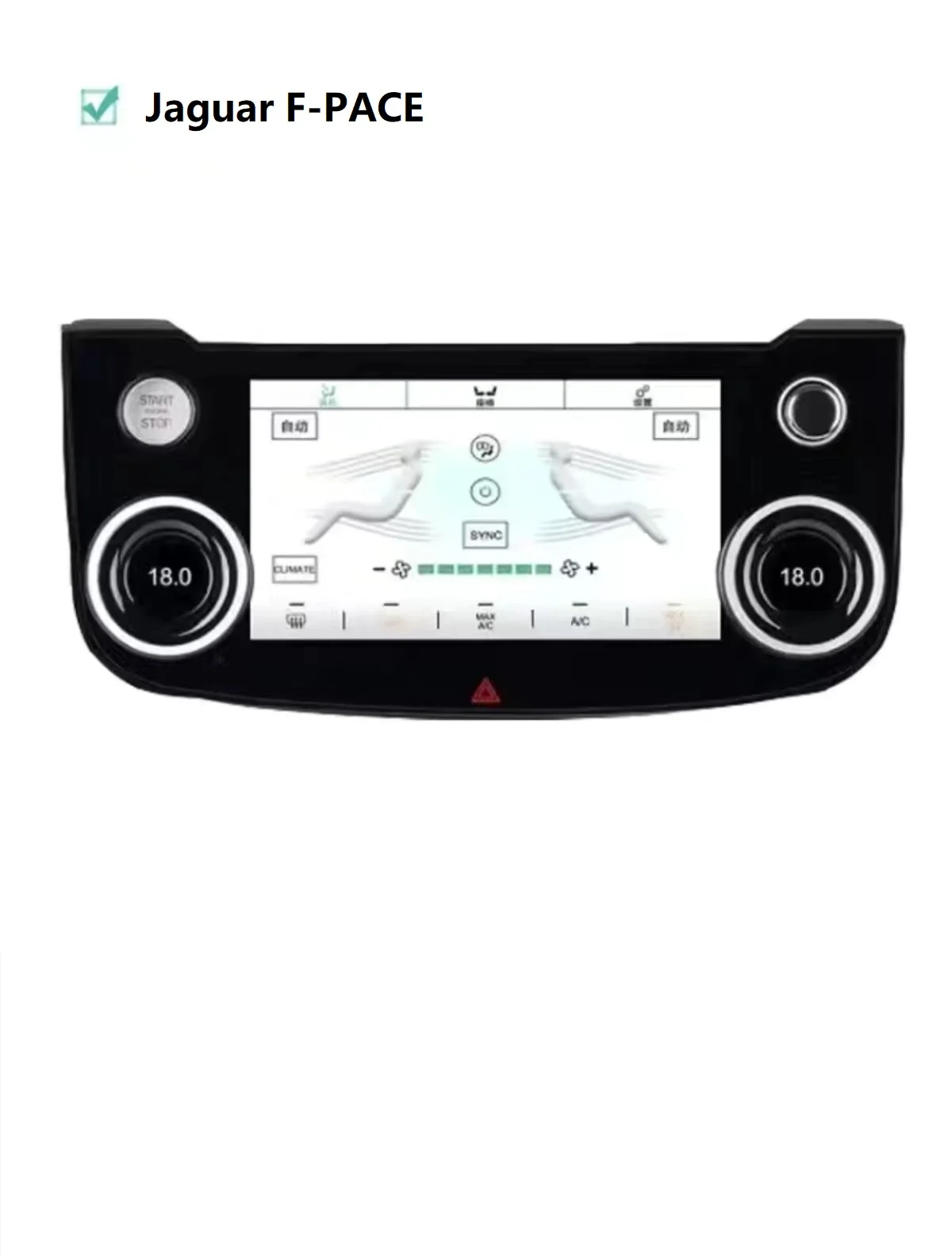 Painel AC para Jaguar XJ XJL, Ar Condicionado, Controle de Clima, Touch LCD Screen, 2009, 2010, 2011, 2012, 2013, 2014, 2015, 2016, 2017, 2018