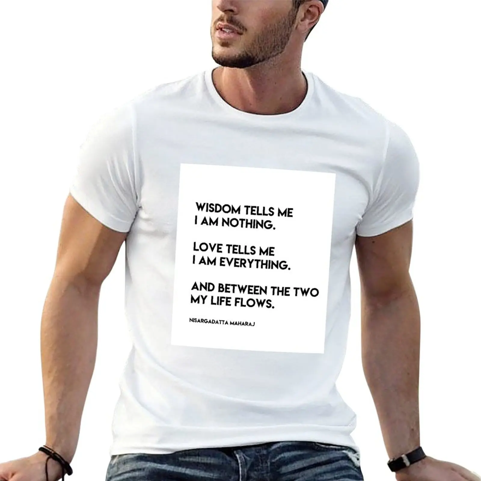 T-shirt « Wisdom tells me I'm nothing » pour homme, t-shirts graphiques pour homme, t-shirts décontractés en coton pour homme, pack de t-shirts