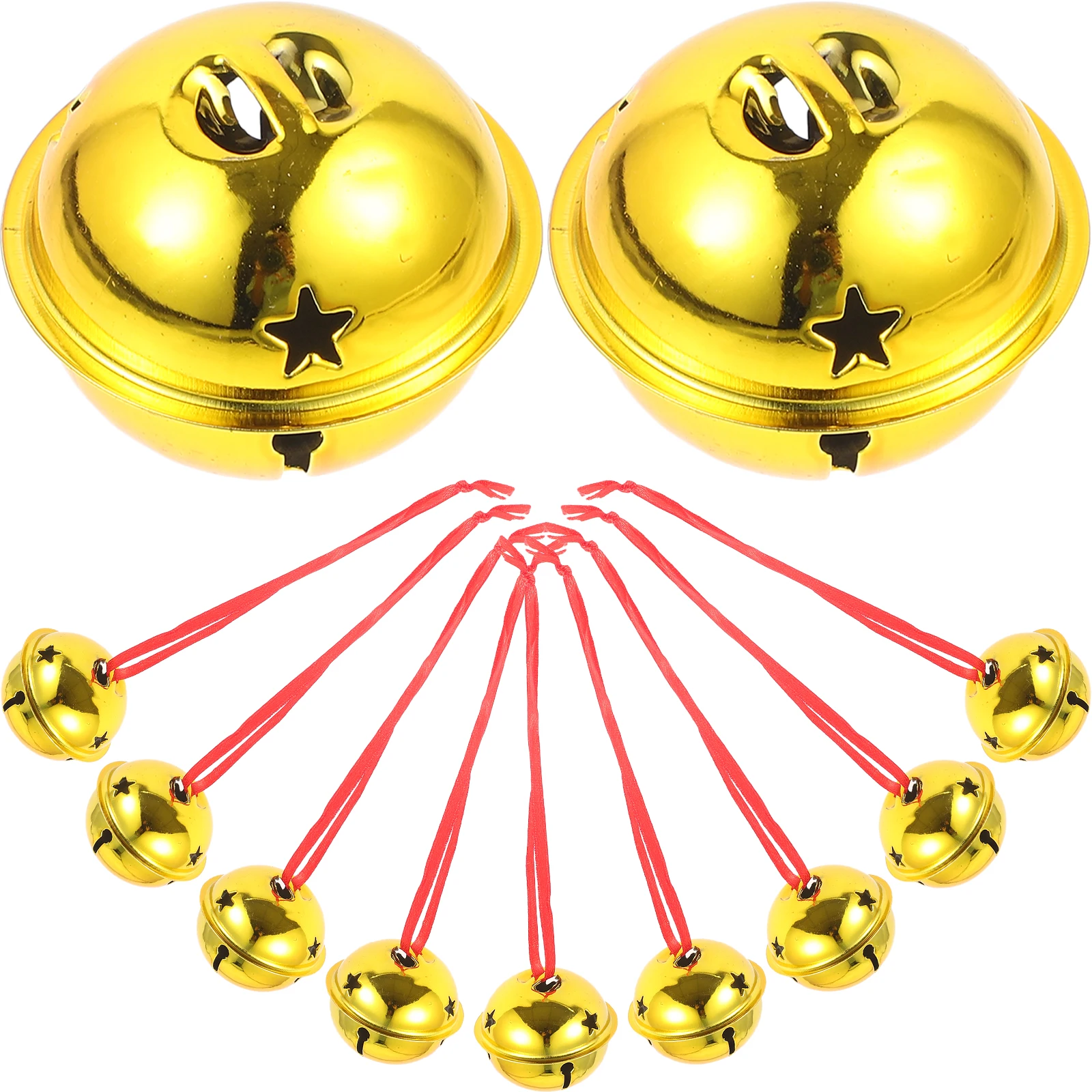 

21 Pcs Xmas Golden Bell Set Christmas Ornament Jingle Bells for Crafts Bulk Silver