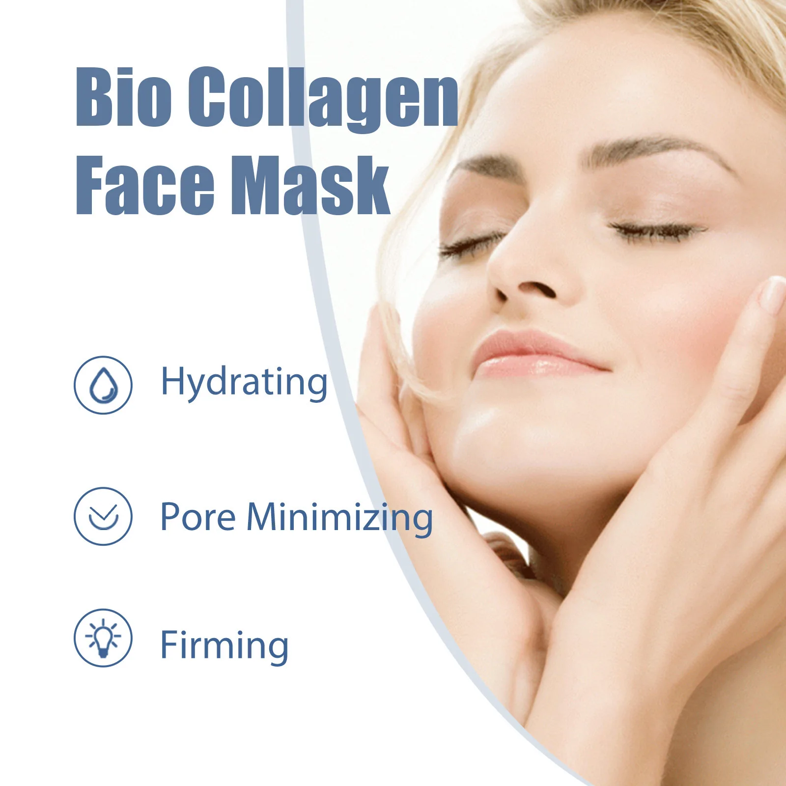 Máscara Facial Bio Colágeno, Clarear Linhas Finas, Refirmante, Hidratante, Clareamento, 5Pcs