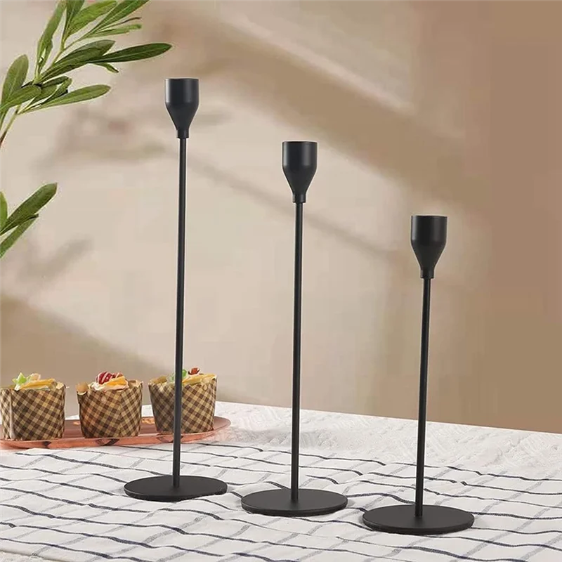 A47Z Taper Candle Holder Tall Candlestick Holders, Metal Candle Long Holder Set,Pillar Decorative Candle Holder Easy To Use