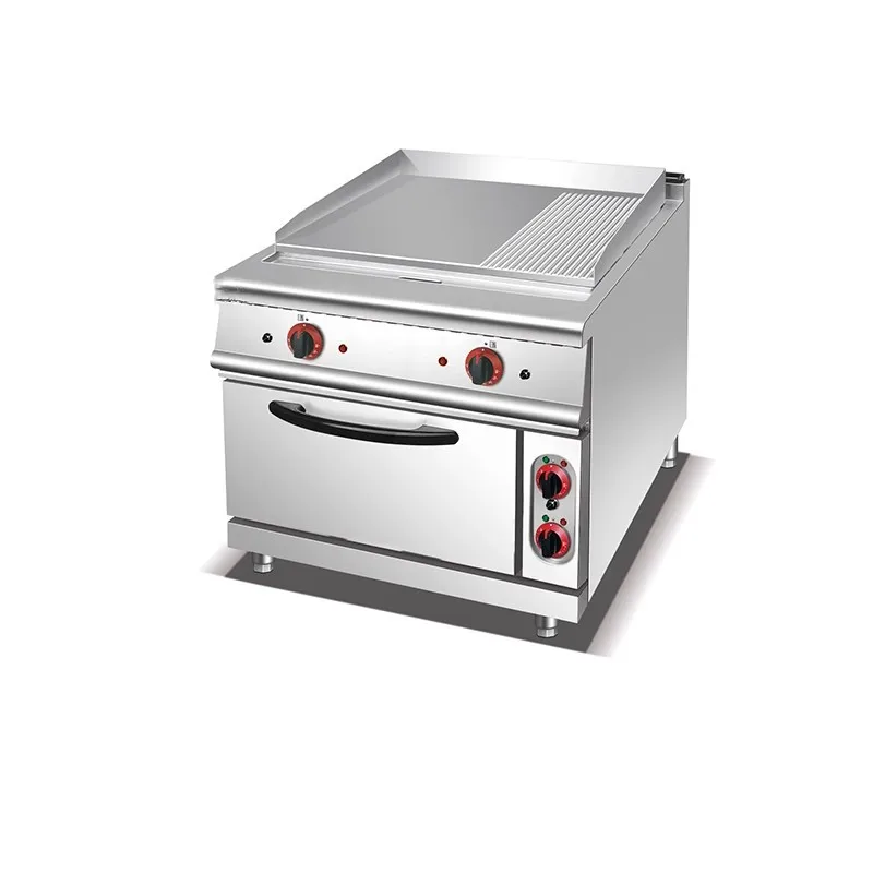 

Electric heating vertical half-pit grill with cabinet electric oven, fried steak equipment combination furnace