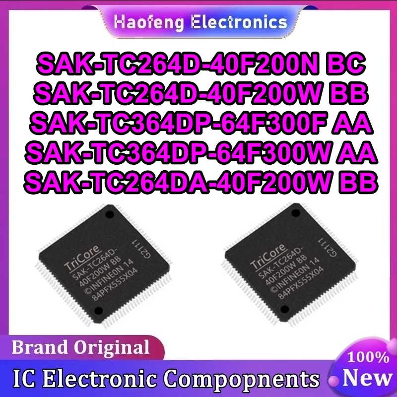 SAK-TC264D-40F200N BC SAK-TC264D-40F200W BB SAK-TC364DP-64F300F AA SAK-TC364DP-64F300W AA SAK-TC264DA-40F200W BB QFP128 Микросхема