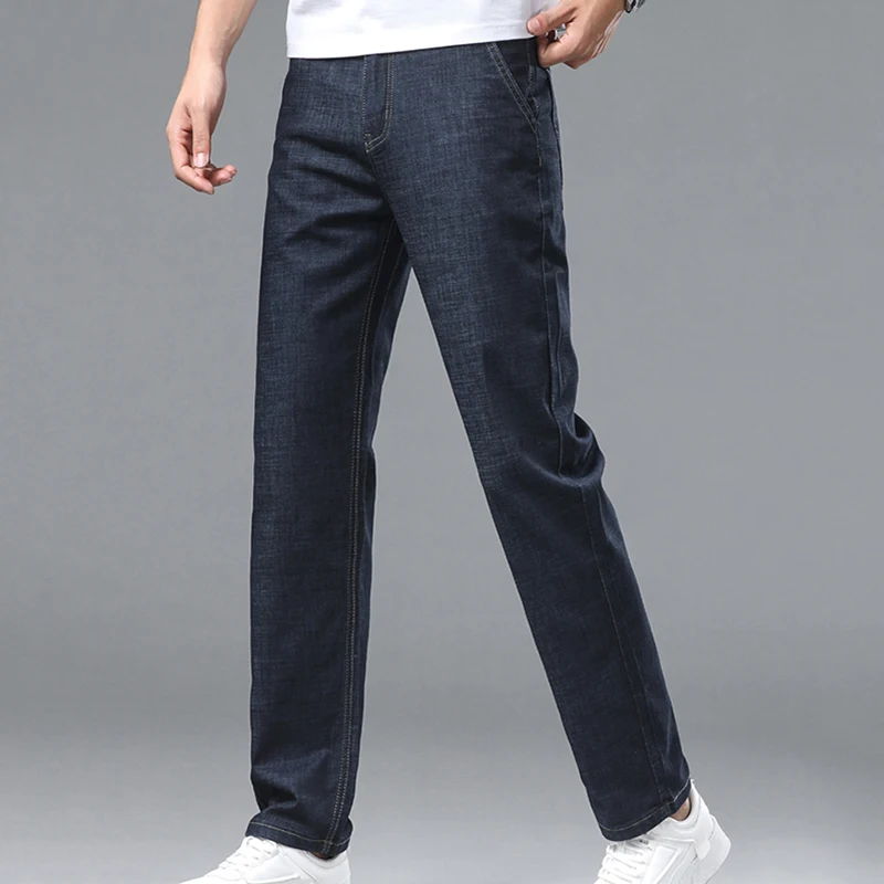 Summer Thin Men\'s Denim Jeans Business Pants Straight Leg High Quality Brand New Arrivals Fashion Daily Cool Men\'s Pants