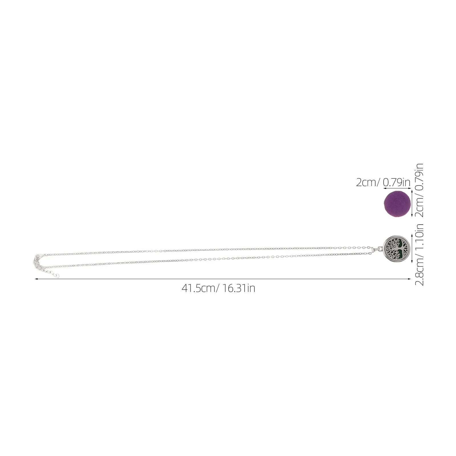 مجموعة واحدة من قلادة شجرة القلادة المصنوعة من الفولاذ المقاوم للصدأ وناشر الزيوت العطرية قابلة للتعديل للنساء ورائحة الارتداء اليومي #6