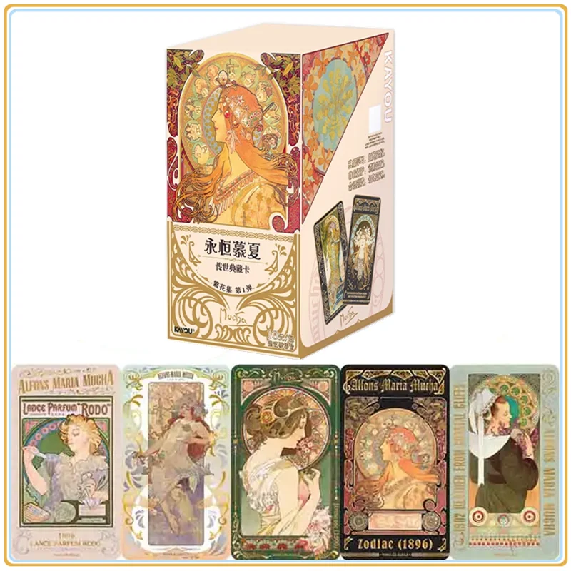 

KAYOU настоящая вневременная карта Mucha Legacy Classic Flower Pictorial Four Seasons Hand Down Art Коллекционные карты Игрушки