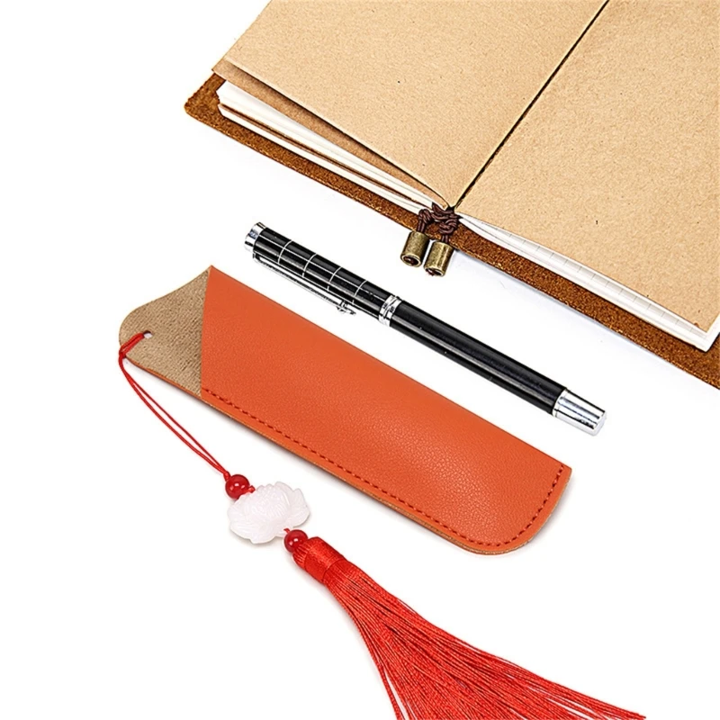 PU Leather Pen Holder Sleeve Handmade Protective Cover Pen Case Protect Sleeve