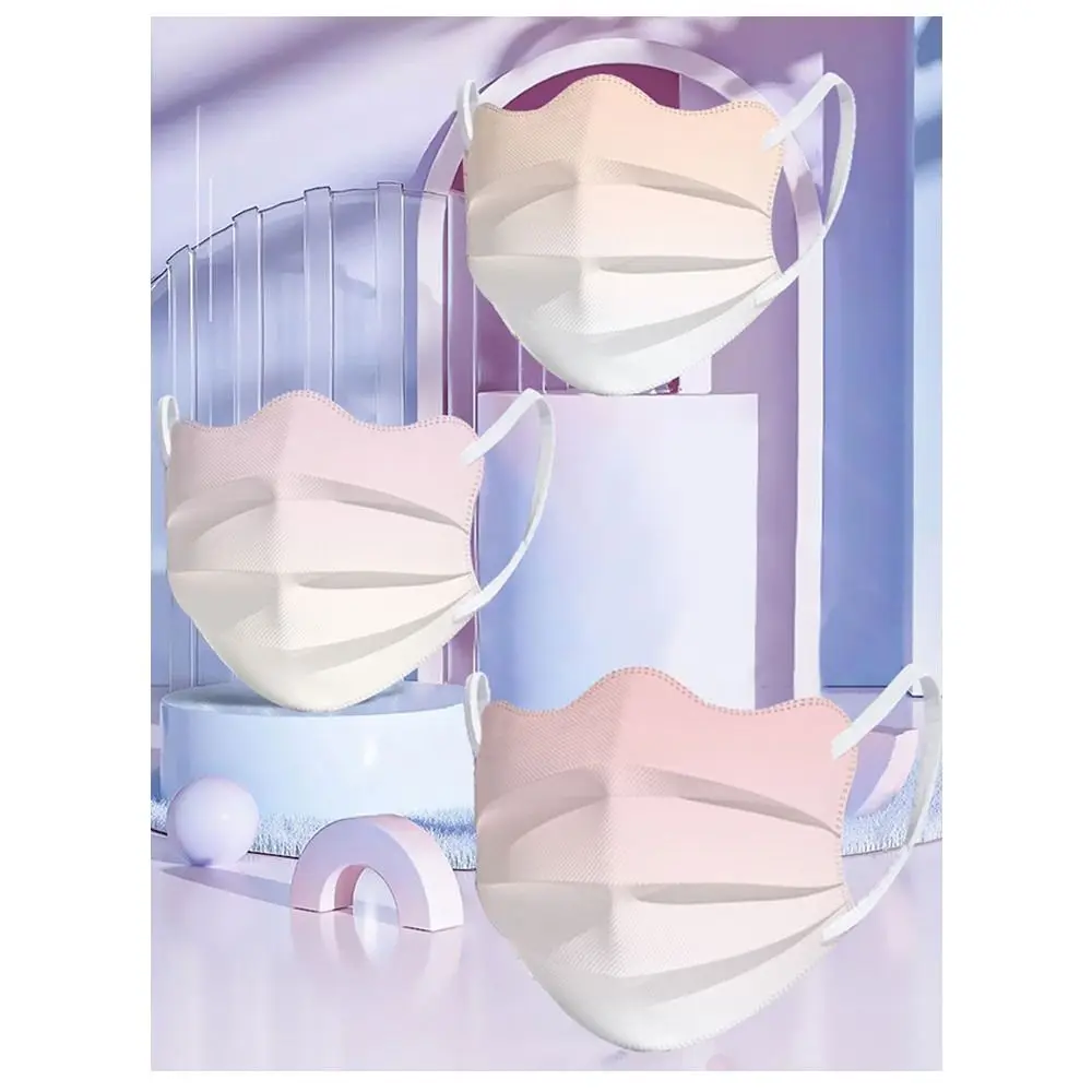 10PCS Butterfly Shaped Design Disposable Face Mask Gradient Blusher Color V-face Anti Dust Mask 3-layer Anti-UV Face Mask