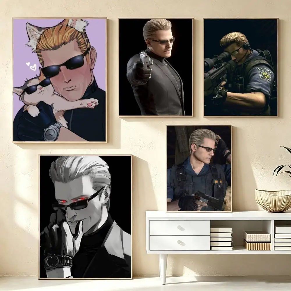 GAME Albert Wesker-rr  Poster High Quality Dorm Living Room Aesthetic Wall Decoration Painting Stickers Gift