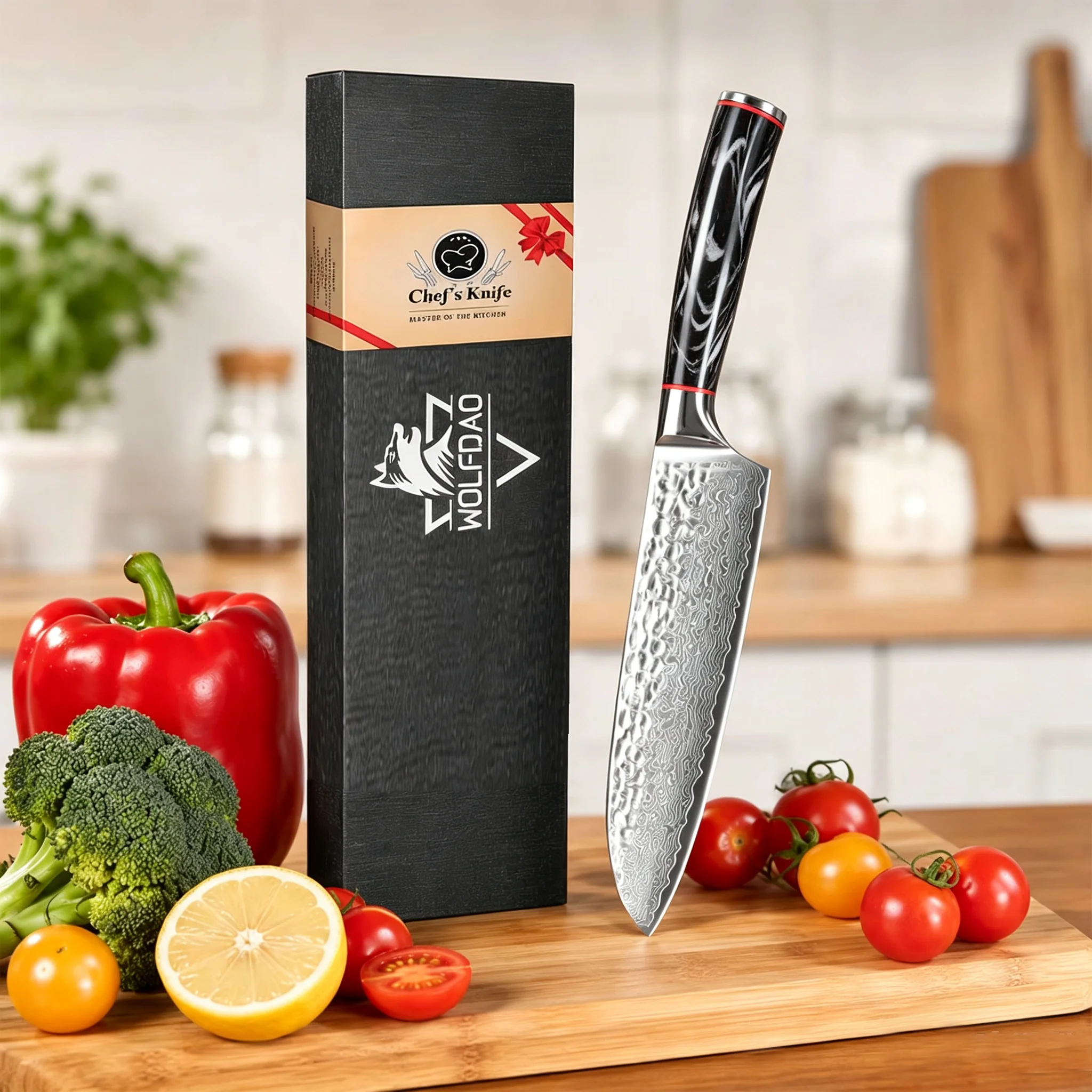 Damastmesser Küchenmesser Kochmesser | 67 Lagen Damaststahl | G10 Griff | 175mm 185mm 142mm Klinge | SUS410 Edelstahl | Ergonomischer Griff | Für Fleisch Gemüse Schneiden Kochen | Mit Geschenkbox |