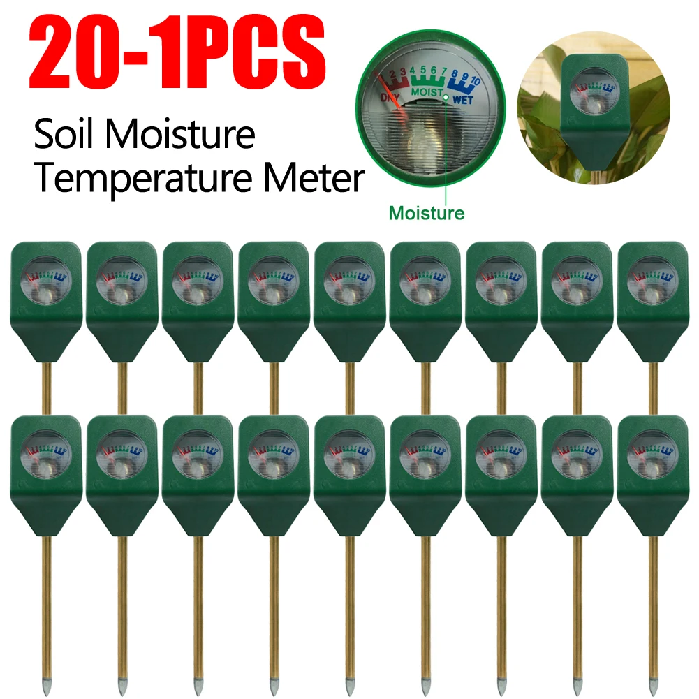  20-1PCS Soil Moisture Meter Mini Portable Hygrometer Tester Garden Plant Flower Indoor Potted Soil Analyzer Detector Tool
