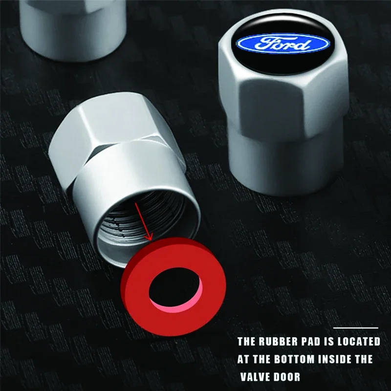 4Pcs Ford logo Metal Cover Tire Valve Stem Caps Auto Accessories For Ford Mondeo Explorer Edge Focus Fiesta Kuga Transit Escape