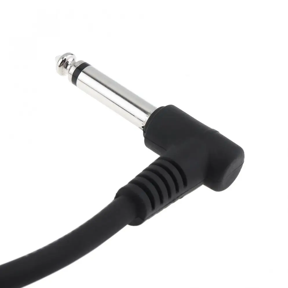 15cm Guitar Effect Pedal Patch Cable with 1/4 inch 6.35mm Silver Right Angle Plug Musical Instruments Patch Cord Wire