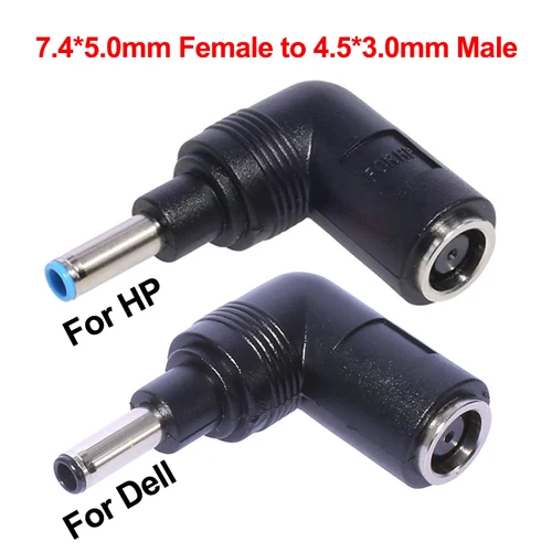 Enchufe adaptador de corriente CC para HP Dell DC Jack 7,4*5,0mm hembra a 4,5*3,0mm macho con convertidor de pines para ordenador portátil