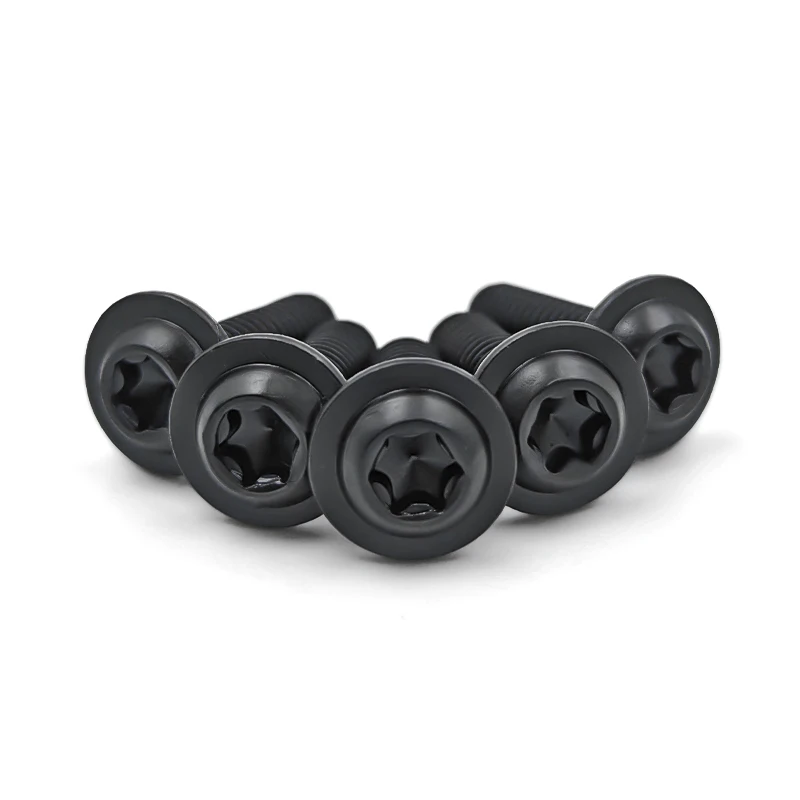 5/10 Stück 304 schwarze Edelstahl-Torx-Schrauben M5 M6 verschleißfester, kratzfester Unterlegscheibenkopf für Auto, Motorrad, Roller, ATV, Kunststoffabdeckungen – Detail 1
