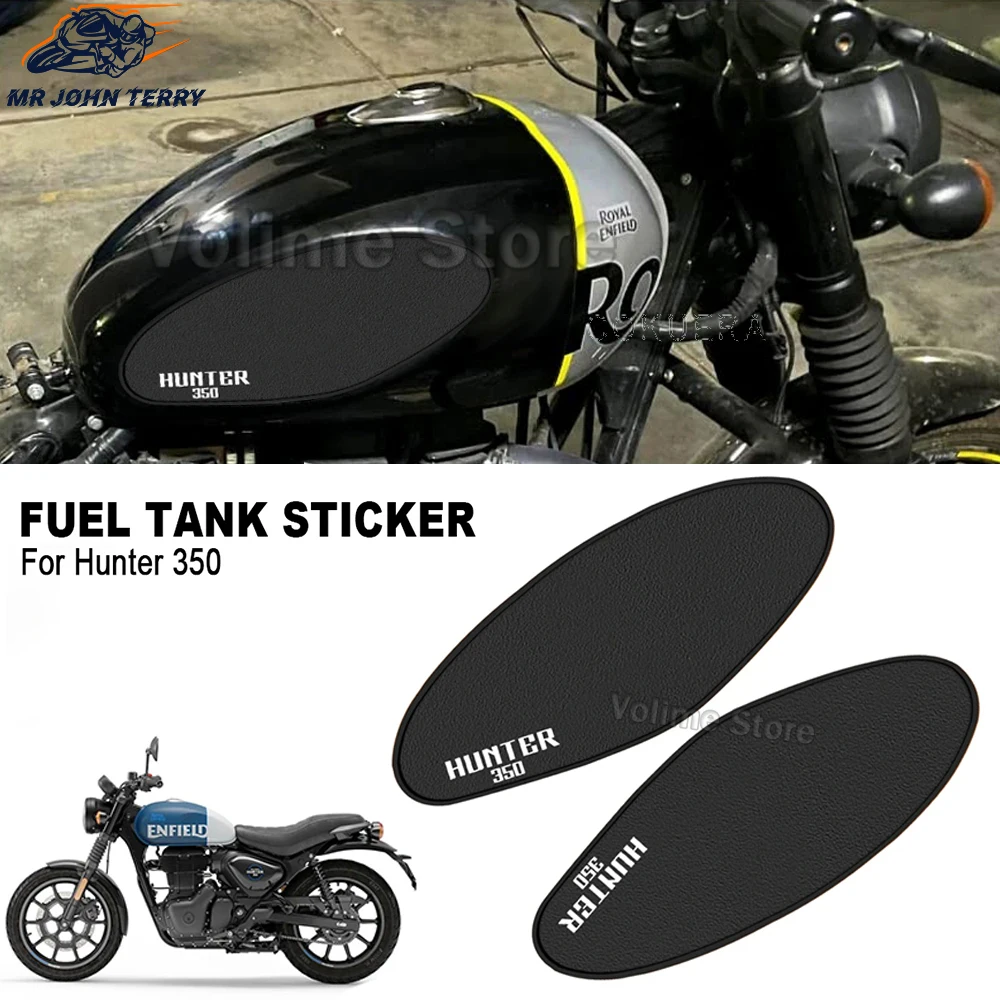 For Royal Enfield HUNTER 350 Motorcycle Non-Slip Rubber Side Tank Pad Oil Gas Fuel Protector Cover Sticker Decal