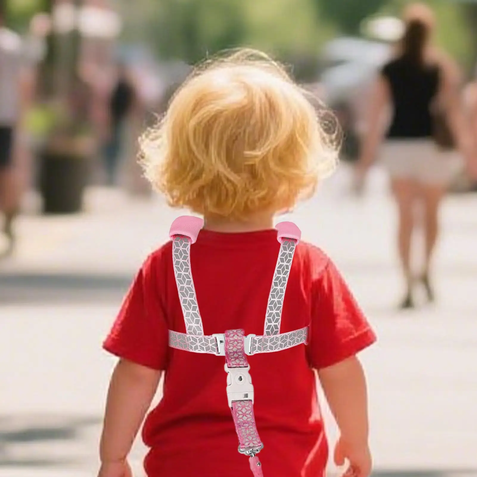 حزام أطفال لحماية الطفل، حزام عاكس قابل للتعديل ومضاد للفقدان مع قفل للسفر في الهواء الطلق للفتيات والأولاد