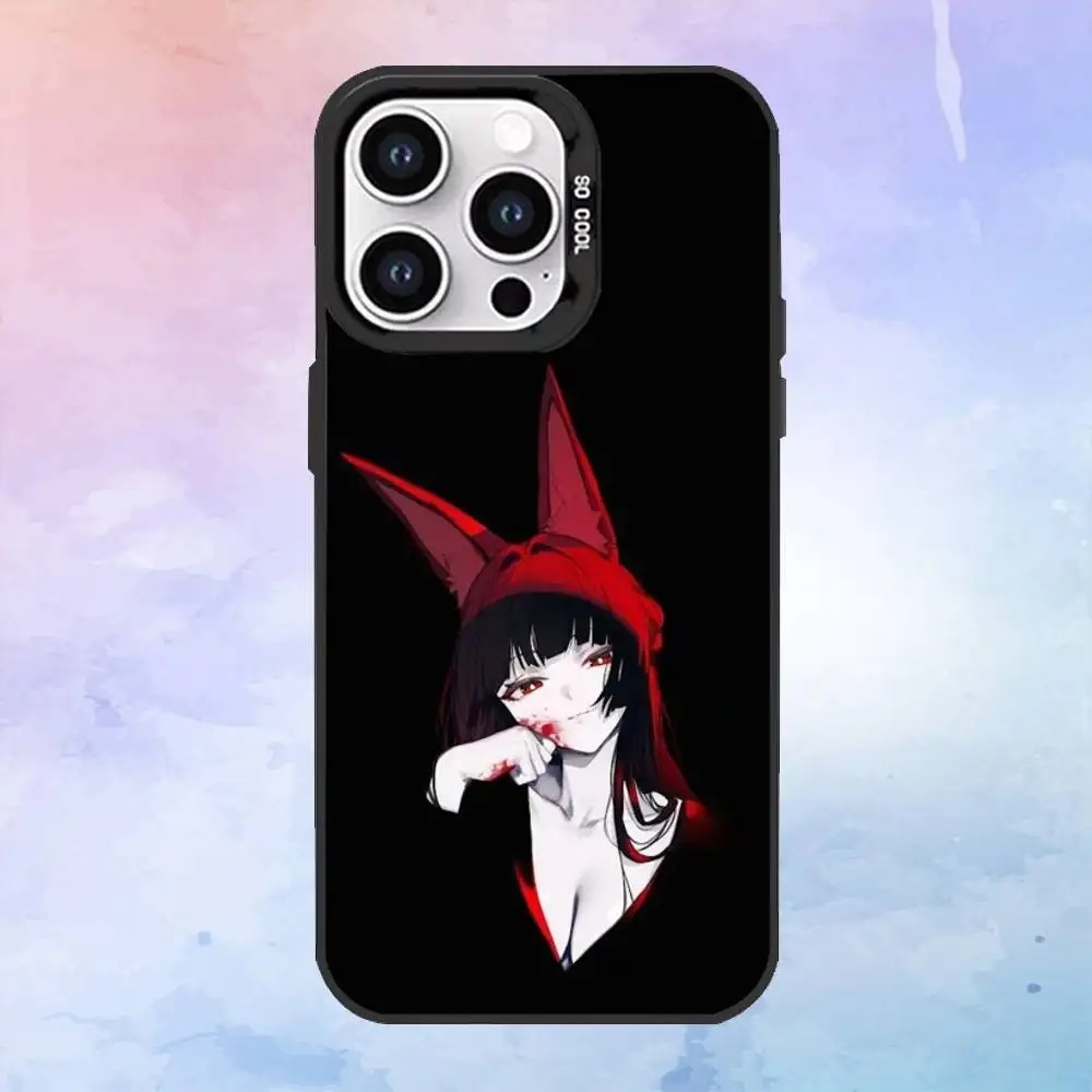 حافظة هاتف H-Hoshimi M-Miyabi ZZ لهاتف iPhone17,16,15,14,13,12,11 Plus، Pro Max غطاء مقاوم للصدمات باللون الأسود غير اللامع