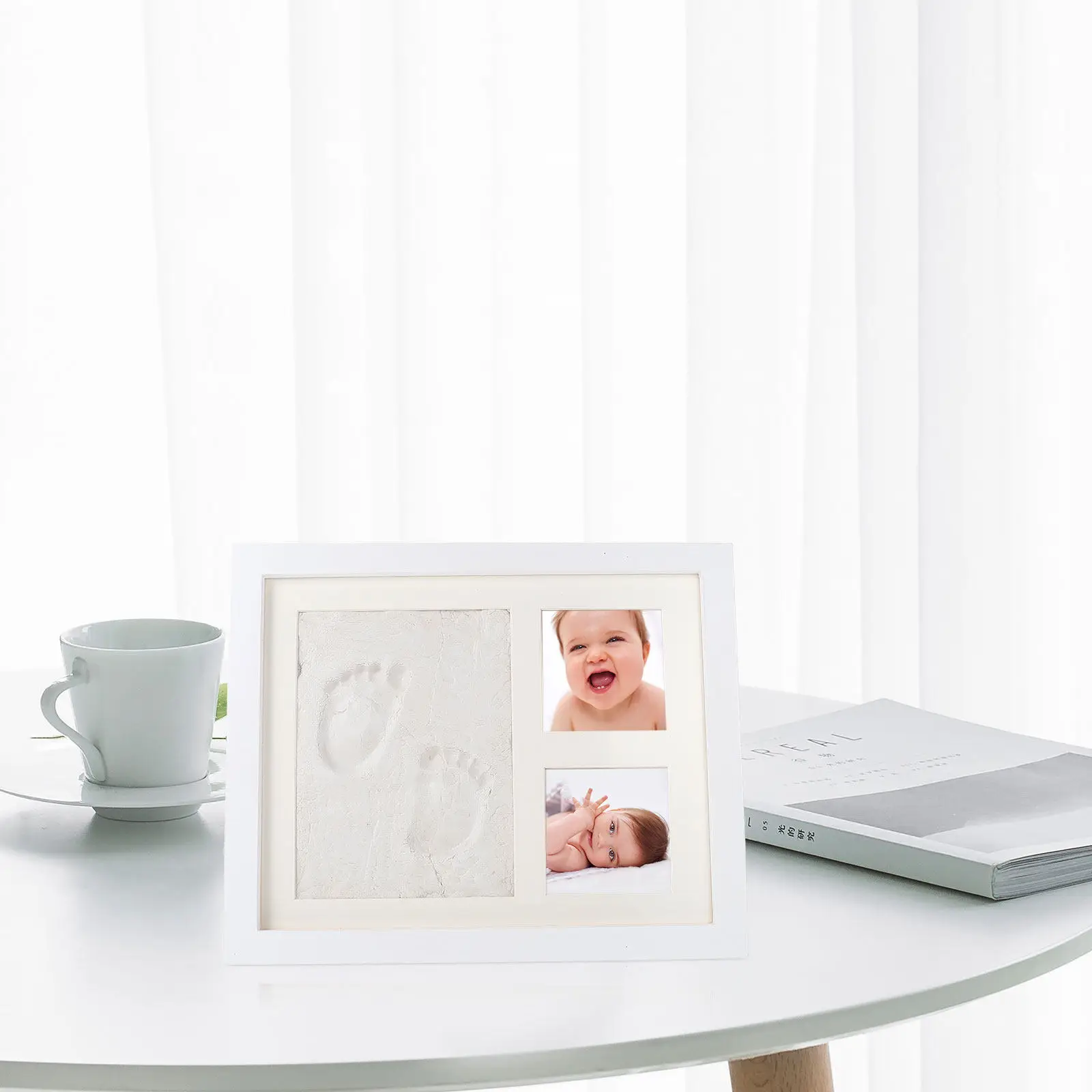1Set Creative Hand Imprint DIY Photo Frame Photo Holder Decor Home Ornament Gift for Photos Display Desktop