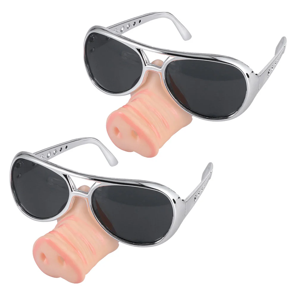 2 Pcs Party Glasses Pig Nose Trendy Sunglasses Funny Cosplay Eyeglasses Running