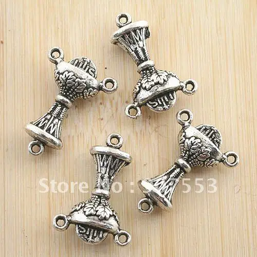 10pcs 22*10mm Antiqued Silver Two Sides 3holes Link Connector G1192 Charms for Jewelry Making