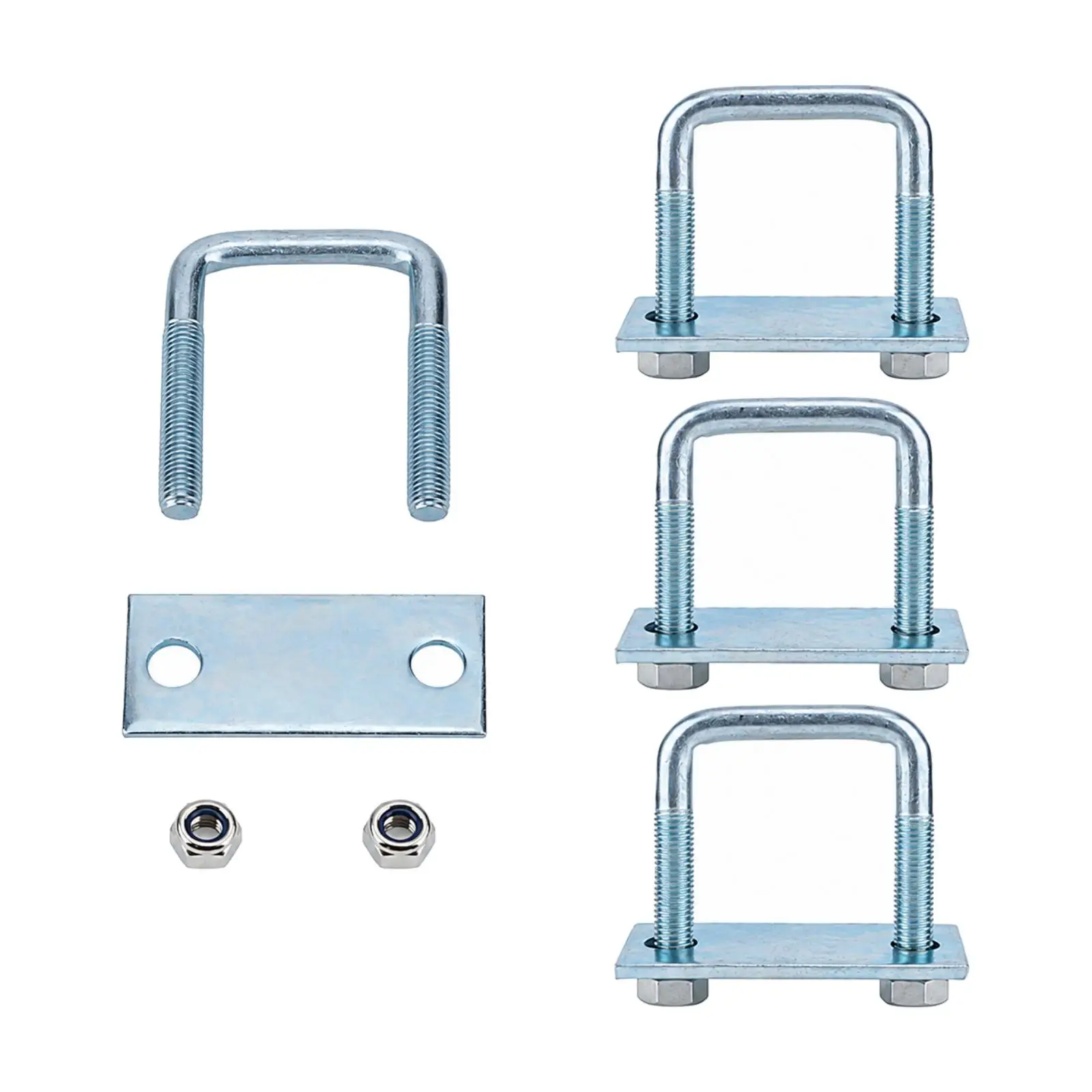 Heavy Duty Galvanized Steel Leaf Spring Fixing Clamp with Threaded Legs for Truck Trailer Axle Control