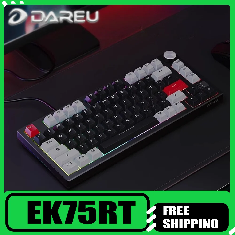 

Механическая клавиатура DAREU EK75, магнитная проводная ось, алюминиевый сплав, игровая клавиатура с девятью хвостами Fox, RT, регулировка, игровой офис