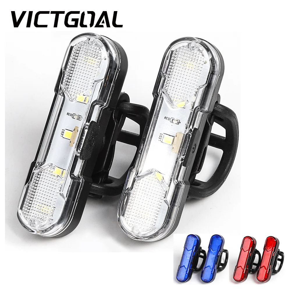 

VICTGOAL 2 шт. задний фонарь для велосипеда портативный водонепроницаемый светодиодный задний фонарь фонарик электрический MTB дорожный велосипед ночные велосипедные лампы