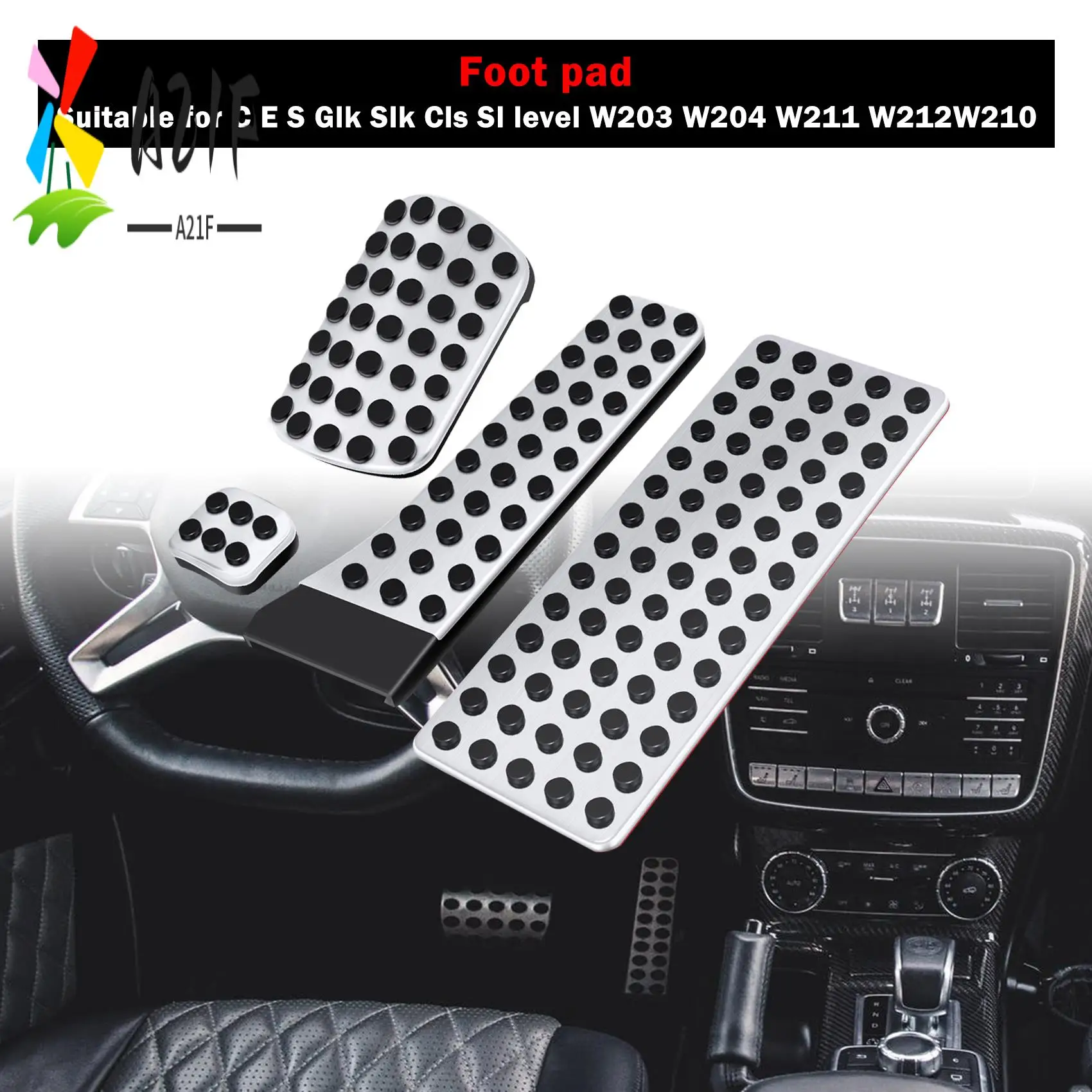 

A21F-Car Accessories For Mercedes Benz C E S Glk Slk Cls Sl-Class W203 W204 W211 W212W210 Amg,Accelerator Brake Footrest Pad