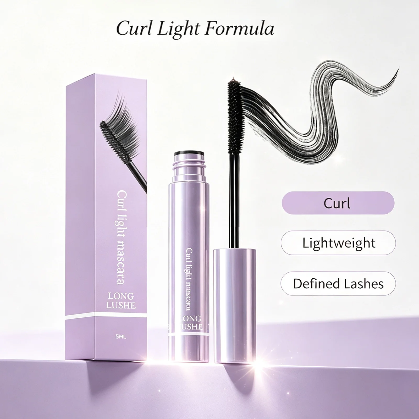 Black Curling Lengthening Mascara 5ml Smudge Proof Long Lasting Volume Lash Extension Look Natural Daily Eye Makeup Beginner
