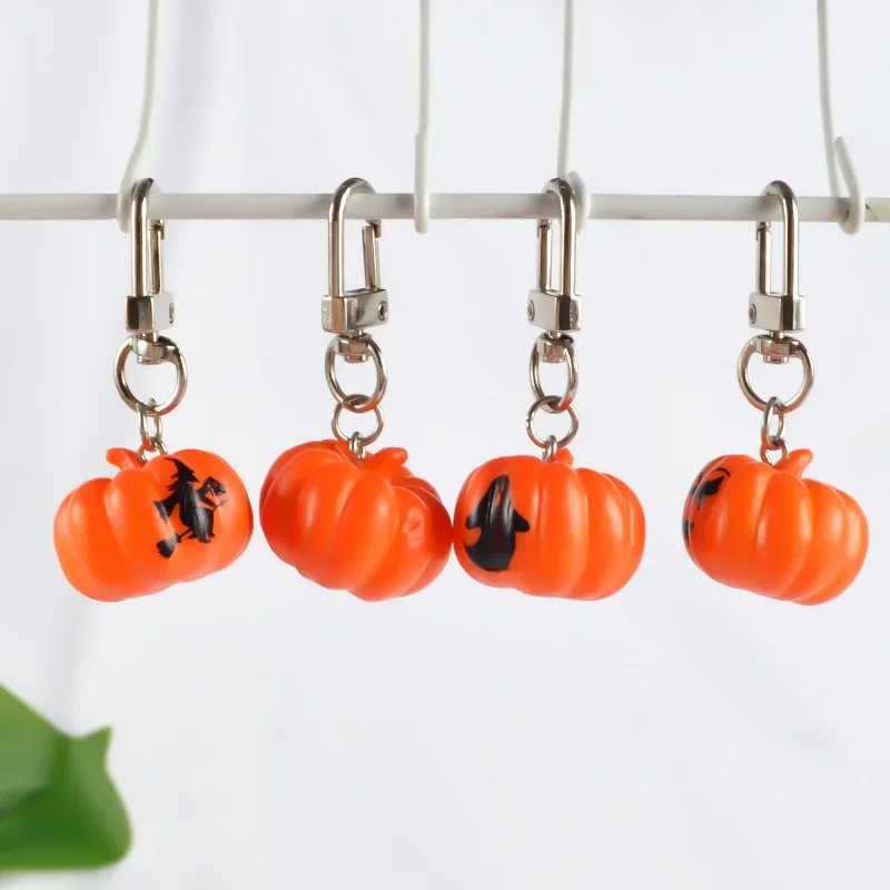 Porte-clés Créatif en PVC avec Tête de Citrouille d'Halloween, Mini Modèle de Voiture, Pendentif de Sac, Accessoires Personnalisés pour Couple, Cadeau