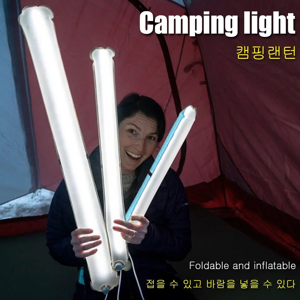 Camping Light Strip Tent Light Usb Plug Foldable Inflatable For Outdoor Waterproof Led Tube Light Suit For Camping Excursions