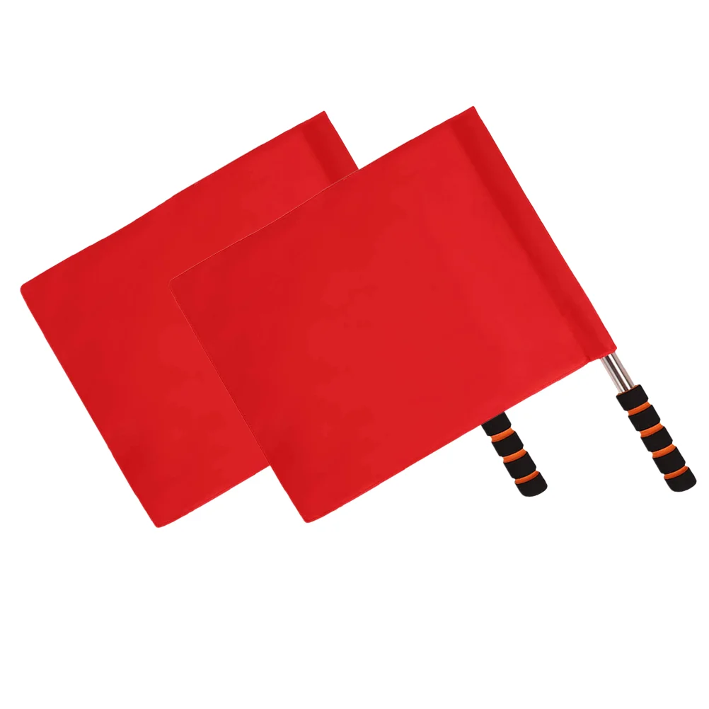 

2Pcs Starting Flags Judge Handheld Referee Flags for Volleyball Football Durable Bright Sports Events School