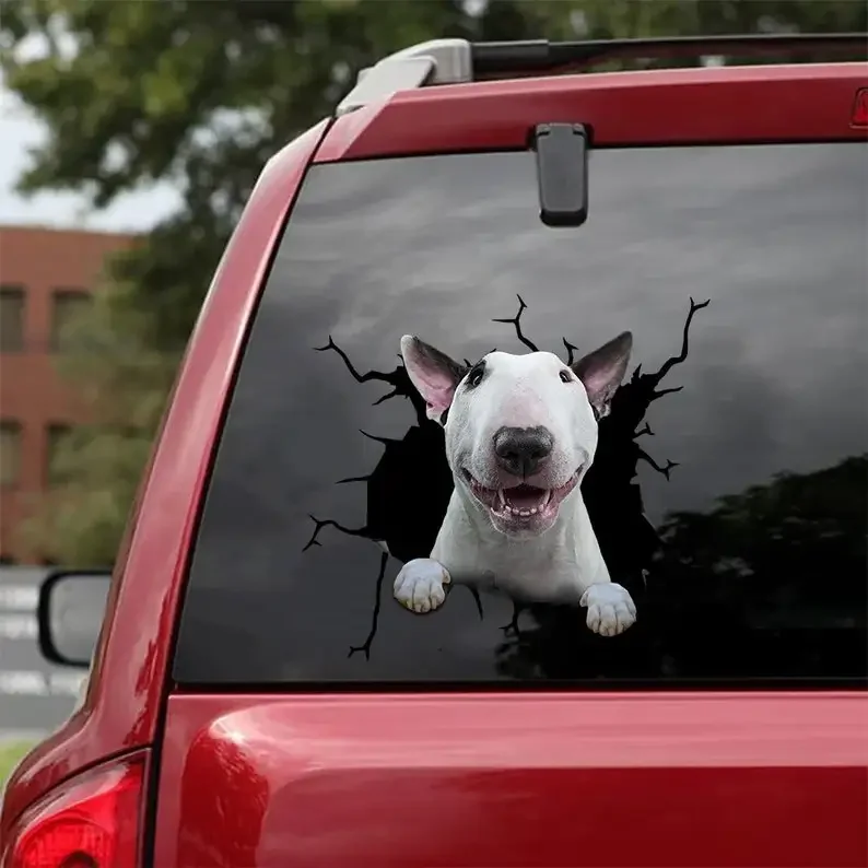 Pegatina Bull Terrier-se adapta a coches, ventanas, ordenadores portátiles y cualquier superficie lisa, pegatinas Bull Terrier, pegatinas para