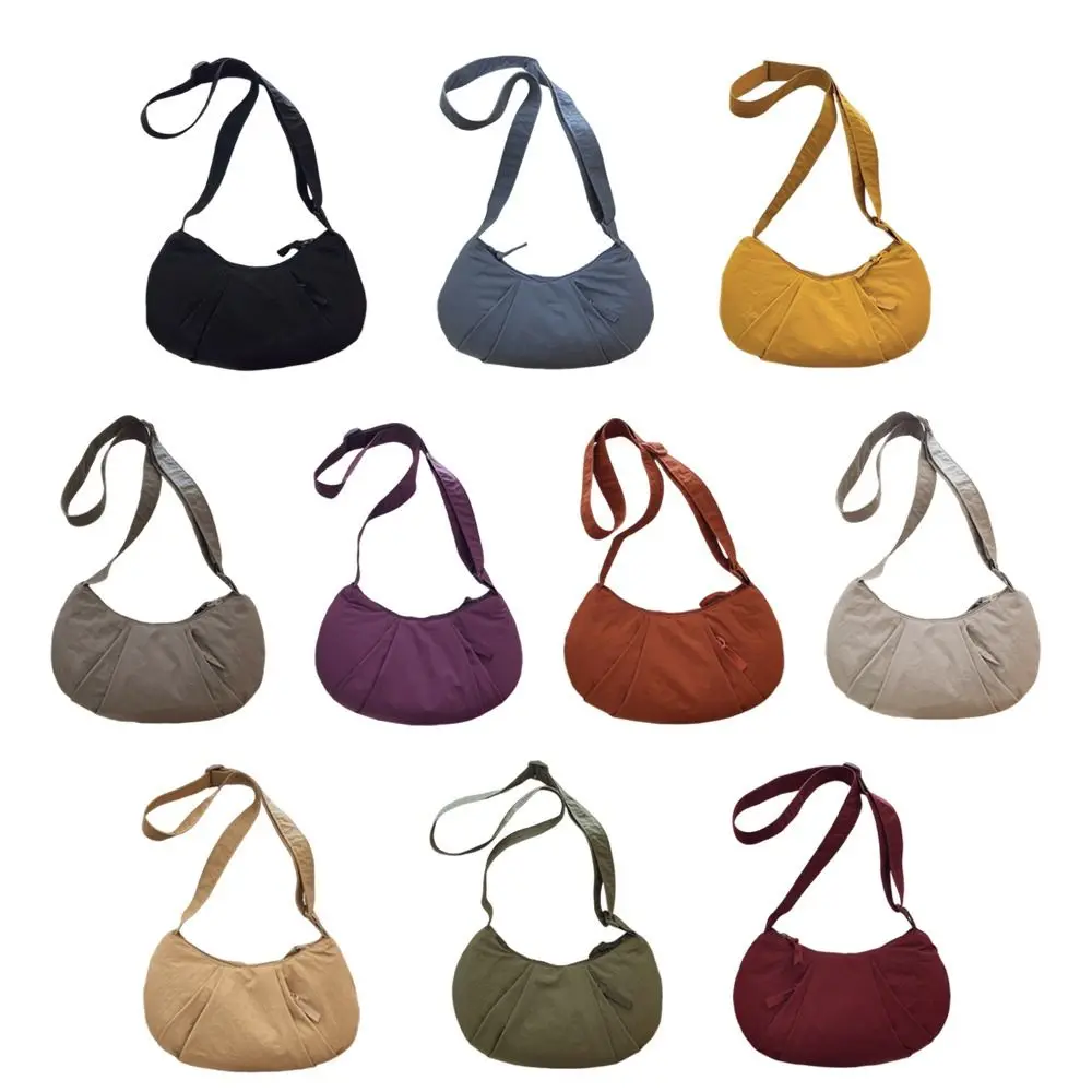 Sleek Design Solid Color Shoulder Bag Long Strap Pure Color Handbag Light Weight Simple Style Crossbody Bag Daily Use