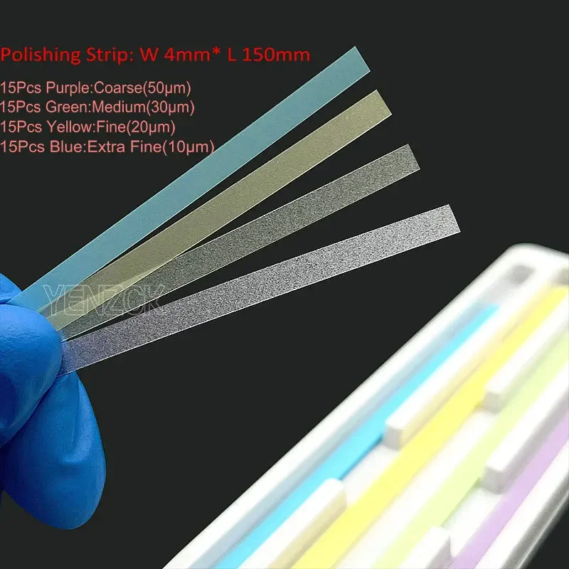 60Pcs/Box Dental Polyester Polishing Strip 4 Types Polishing Polystrips for Teeth Whitening