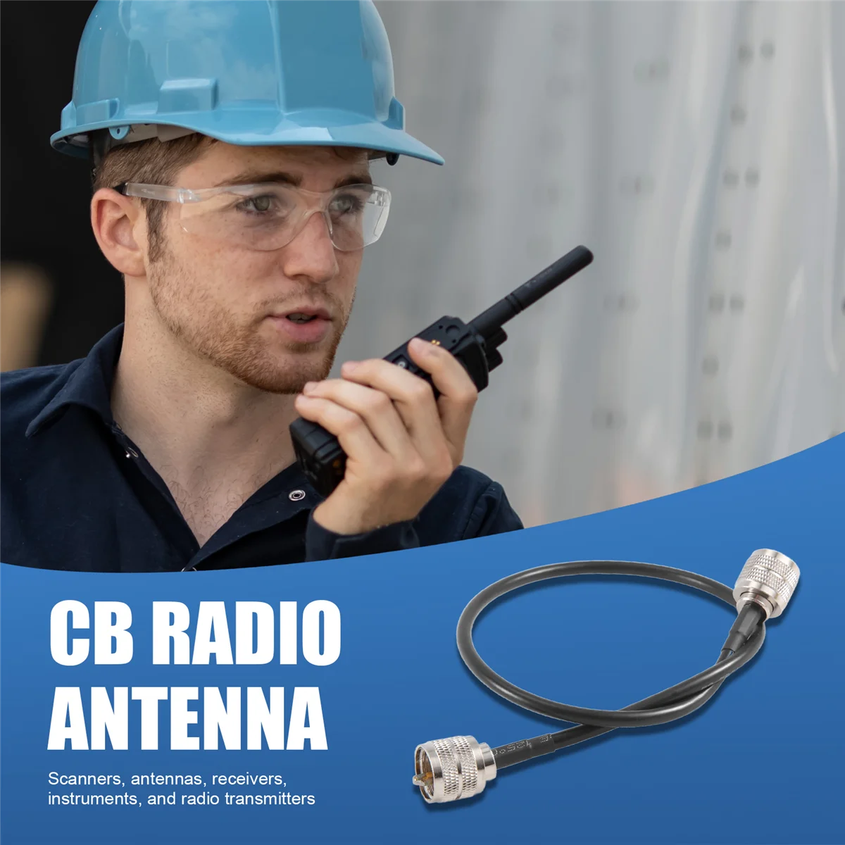 ACKOR Упаковка из 2 антенных кабелей CB Radio 50 см PL259 UHF «папа-папа» RG58 Коаксиальный патч-провод для любителей радиолюбителей CB Marine