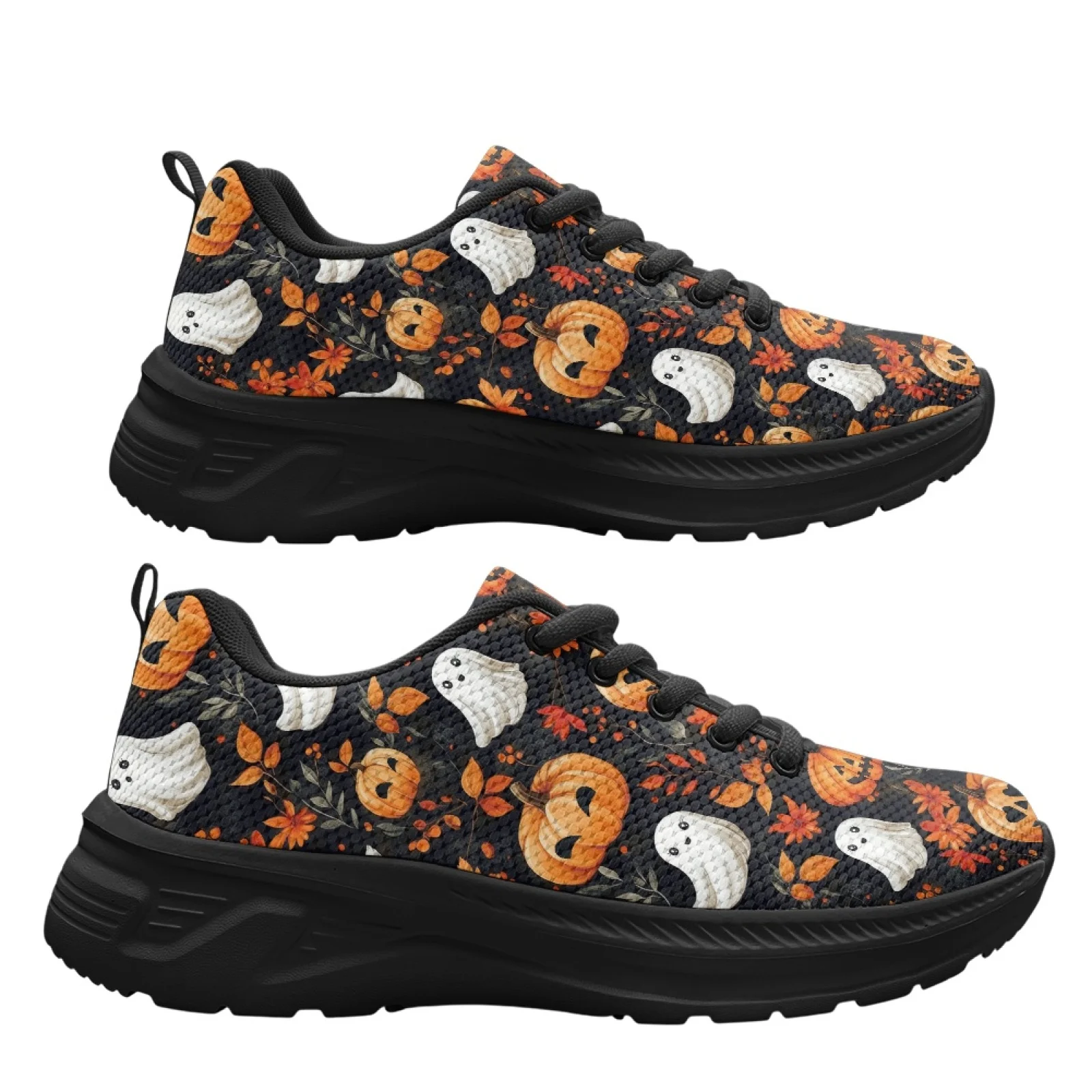 PENSTROLL Ghost Pumpkin Breathable Mens Sneakers Hiking Shoes for Gym Lightweight Athletic Mesh Shoes